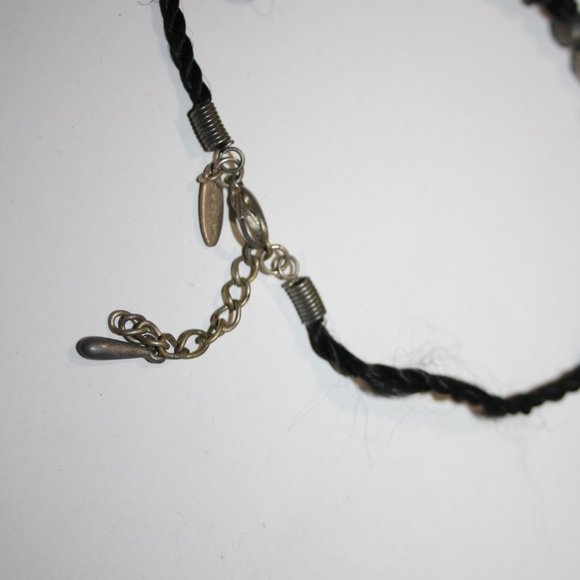 Beautiful black cord and silver SOHO deisgns Necklace 16-18" - Picture 2 of 5